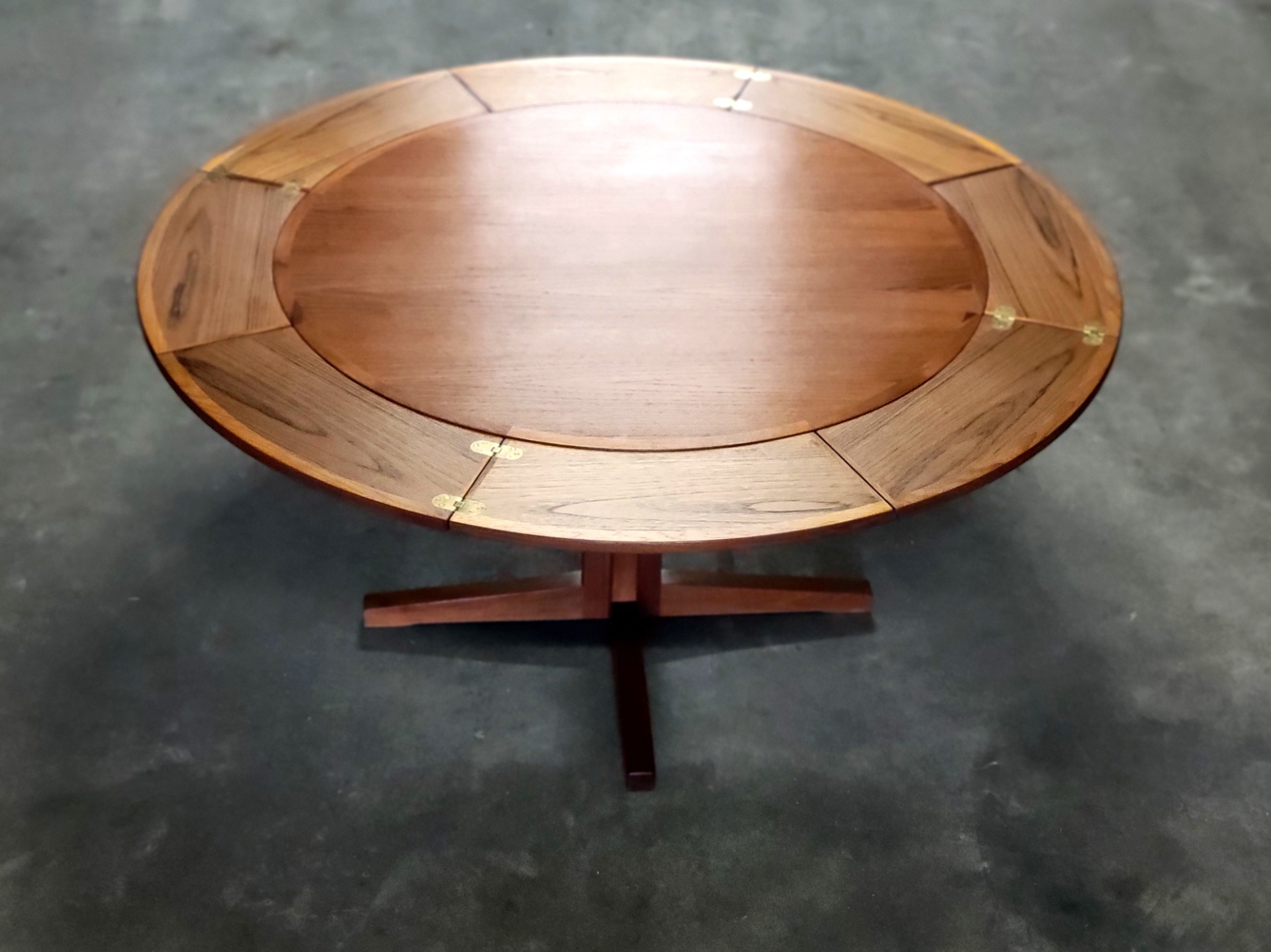 Dyrlund flip flap lotus dining table Denmark 1960