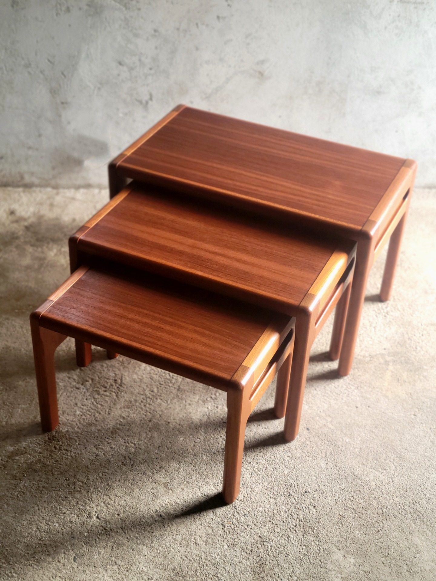 Vintage Danish design nesting set in teak 1960s