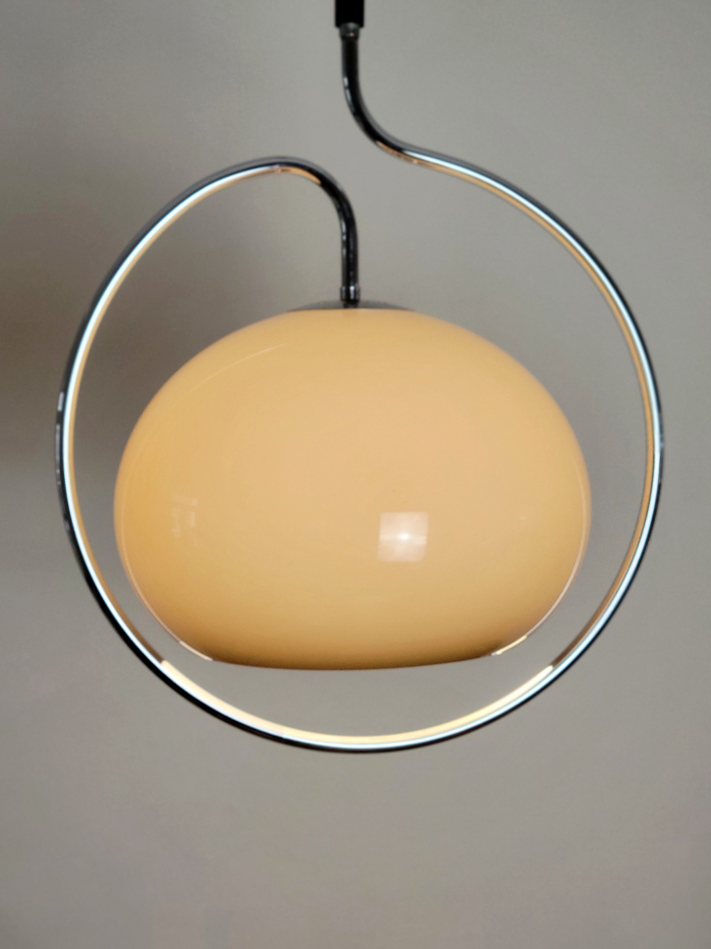 Vintage mushroom hanging lamp by Dijkstra 1970's