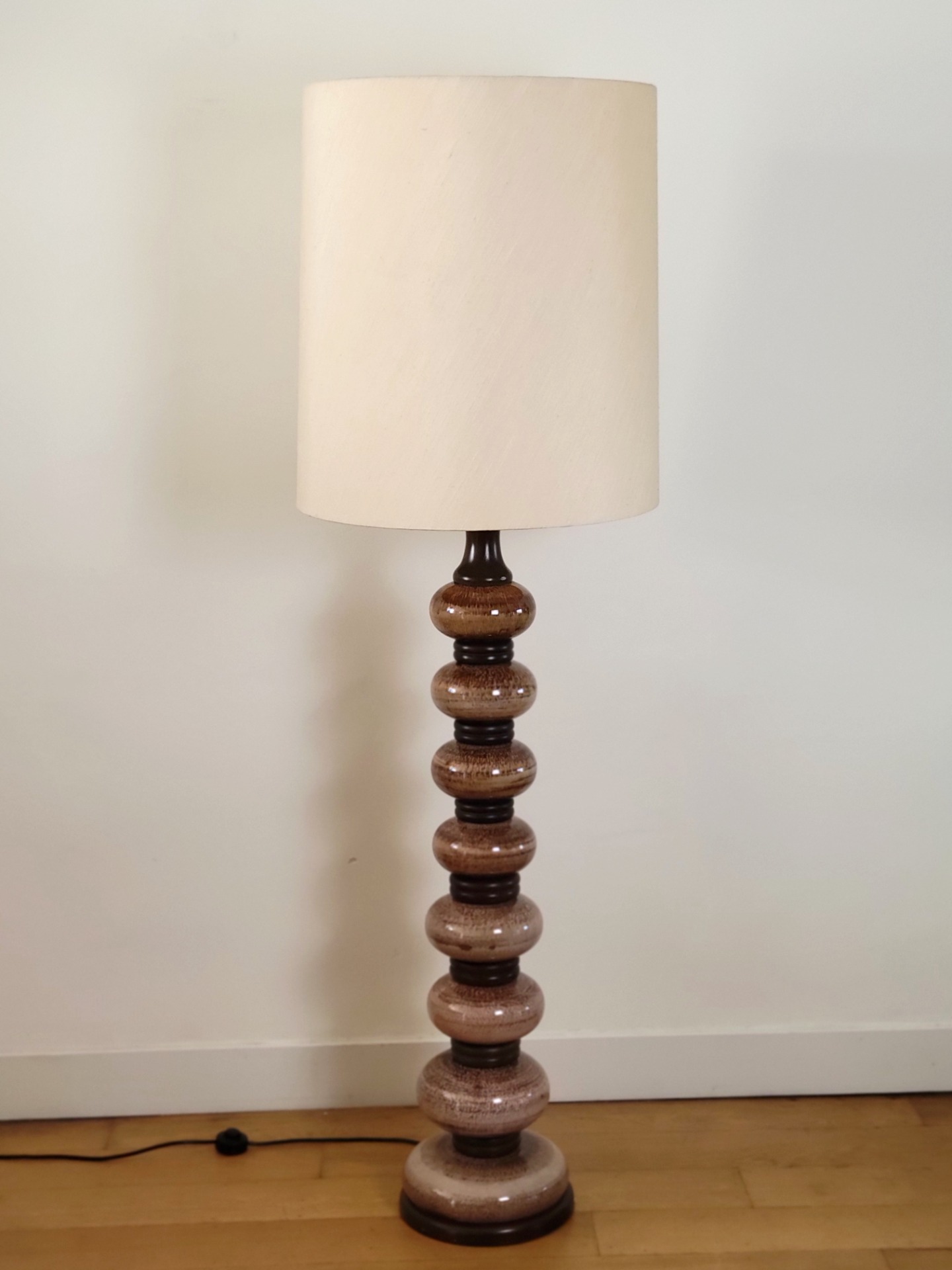Large vintage ceramic bubble floor lamp by Kaiser Leuchten
