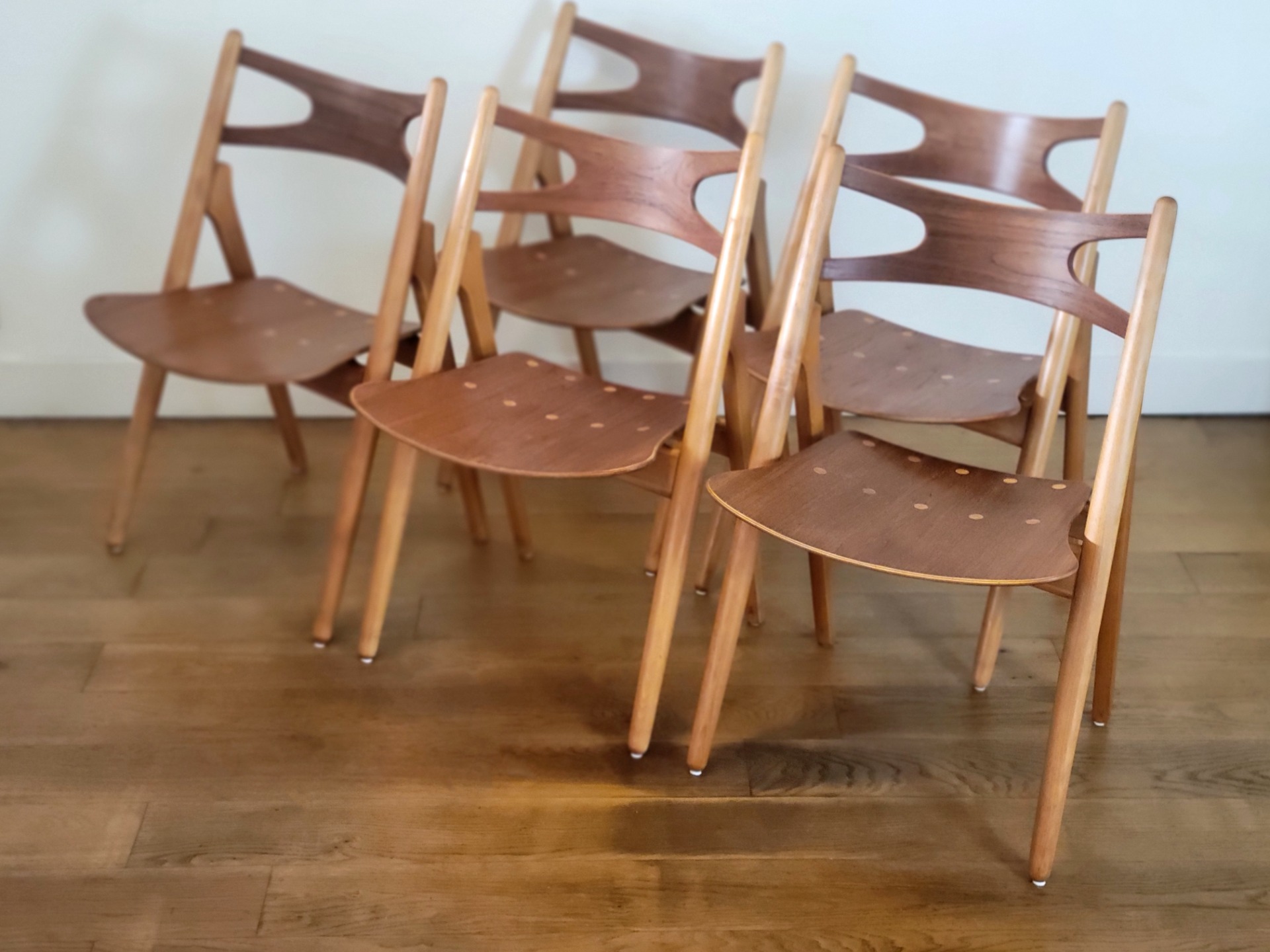 Set of 5 CH29 Sawbuck dining chairs by Hans J. Wegner for Carl Hansen & Søn
