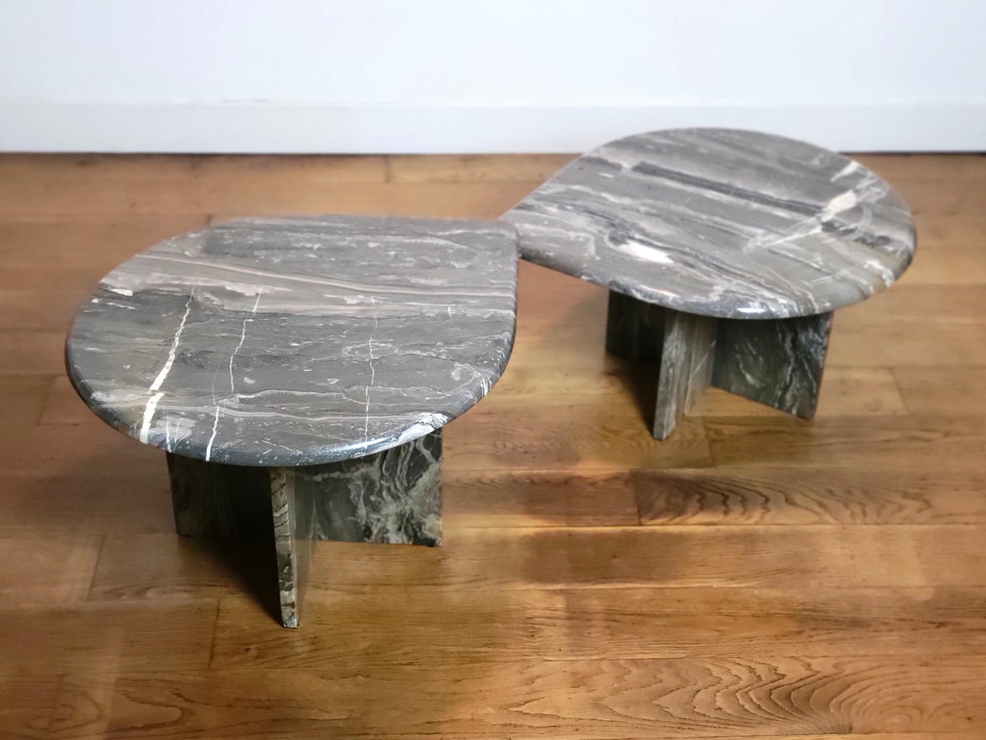 Sculptural Vintage Marble Nesting Coffee Tables Germany, 1970s