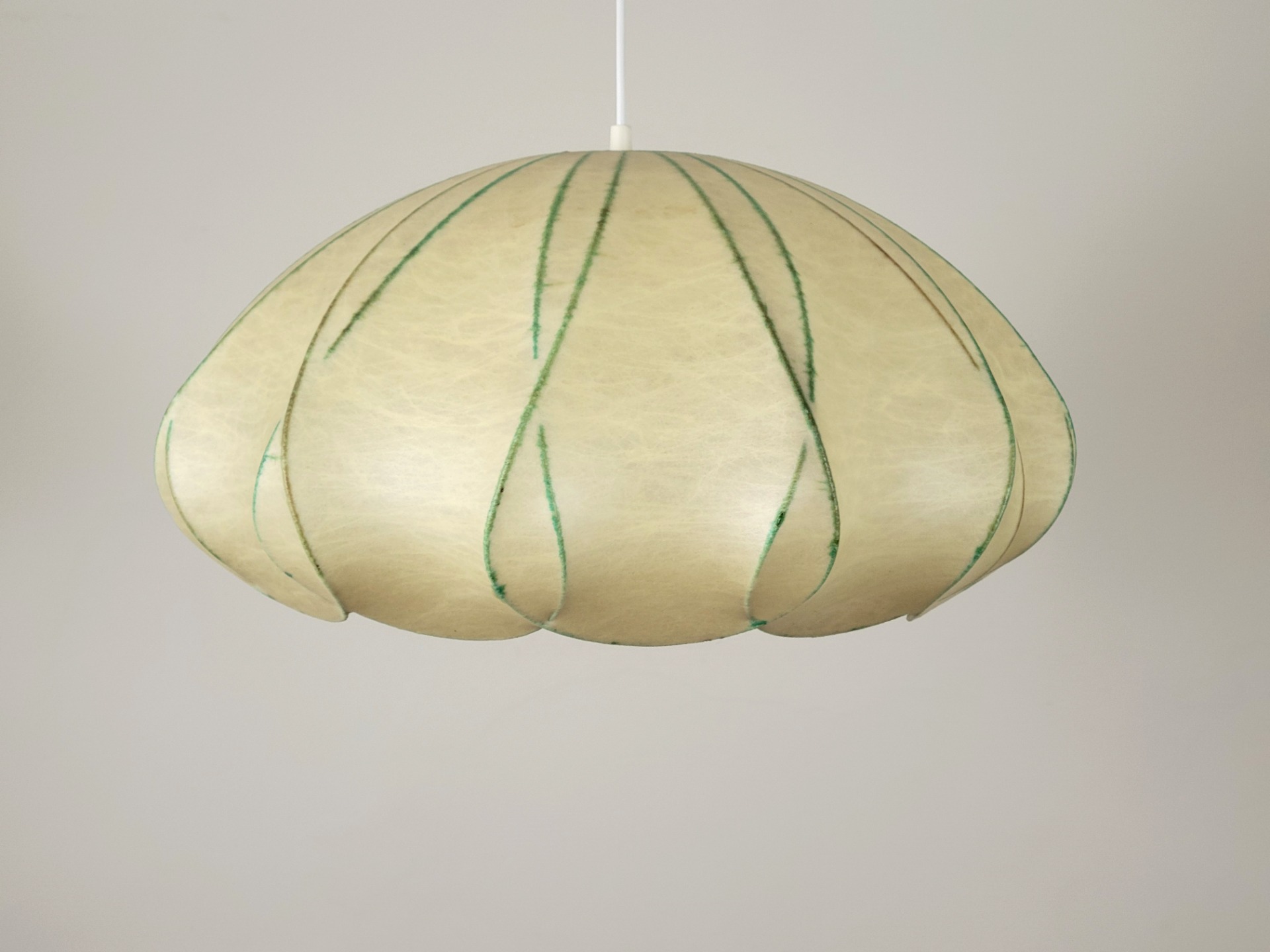 Vintage Cocoon hanging lamp by Goldkant Leuchten 1960's